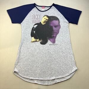 Vintage Ricky Martin T-Shirt Womens XL 14-16 Gray Winterland La Vida Loca 90s
